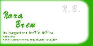 nora brem business card